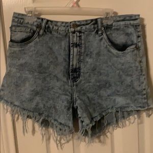 Frayed Blue Jean Shorts